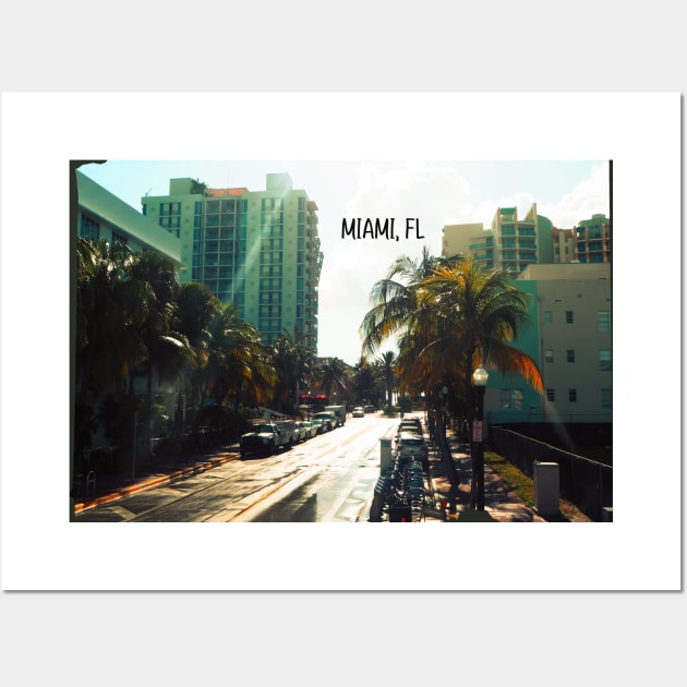 photo Miami Florida blue sky palmtree landscape USA nature lovers Wall Art by BoogieCreates